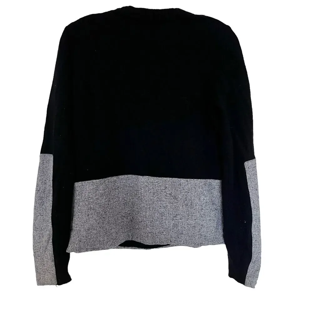 J.CREW Women's Sweater Wool Cashmere Blend Woven Colorblock Sz Small